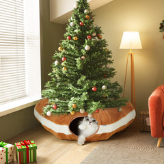 FUKUMARU cat tunnel bed showing crinkle ears for interactive play