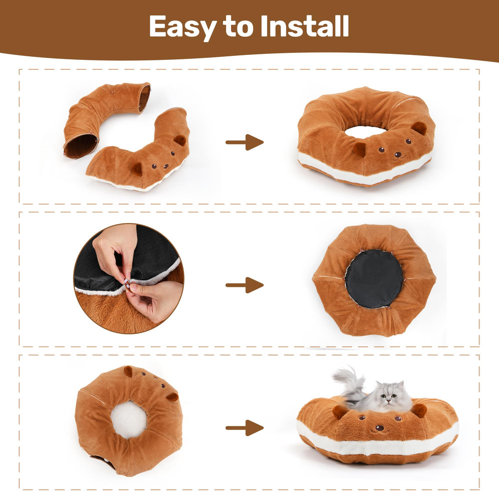 FUKUMARU cat tunnel bed made from soft durable materials