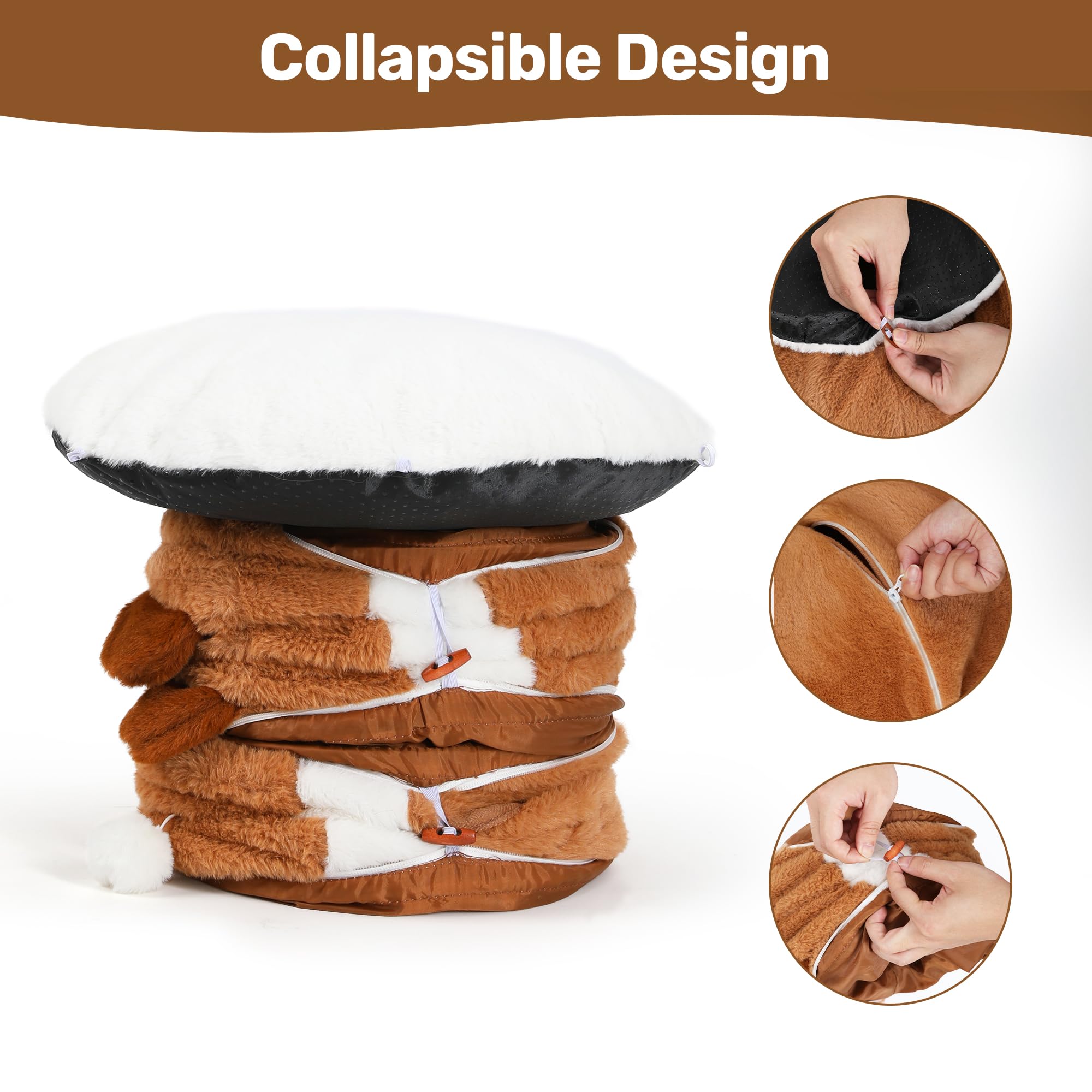 FUKUMARU cat tunnel bed foldable design for compact storage