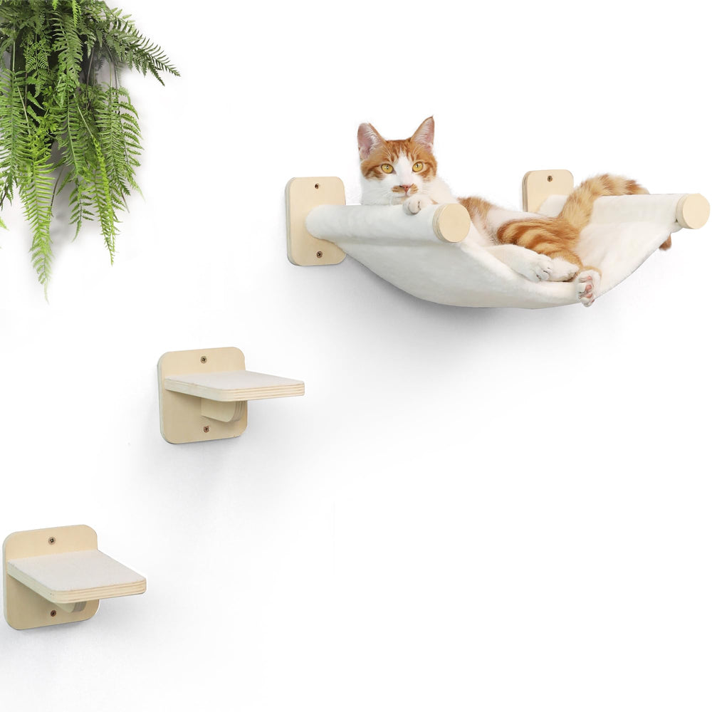 FUKUMARU Cat Wall Hammock two-steps set with sturdy mount for cozy elevated sleep.