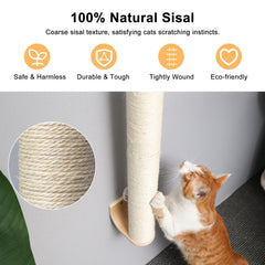 FUKUMARU Cat Wall Scratcher features natural sisal wrap for durable scratching texture.