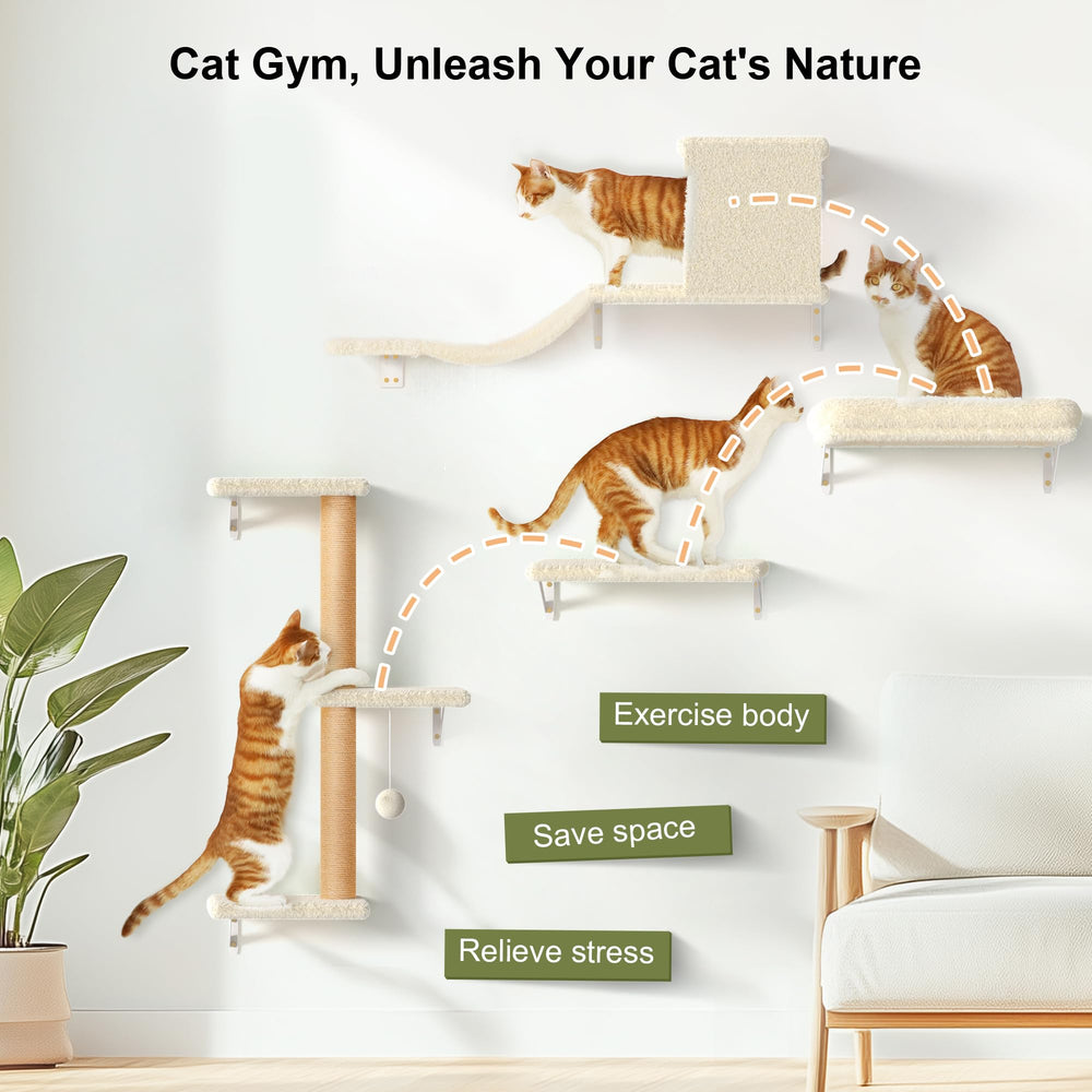 FUKUMARU Cat Wall Shelves all-in-one design saves space and adds play zones