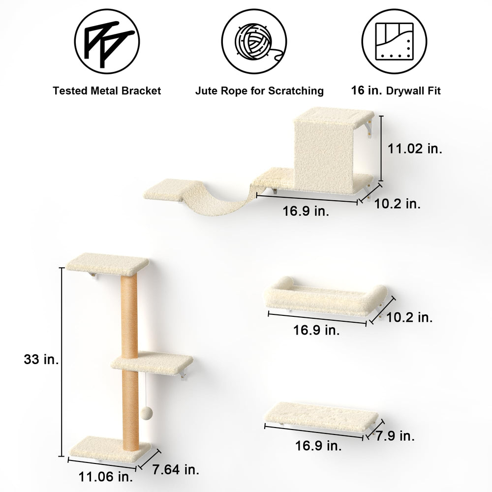 FUKUMARU Cat Wall Shelves cat bridge bed scratching offers versatile activity