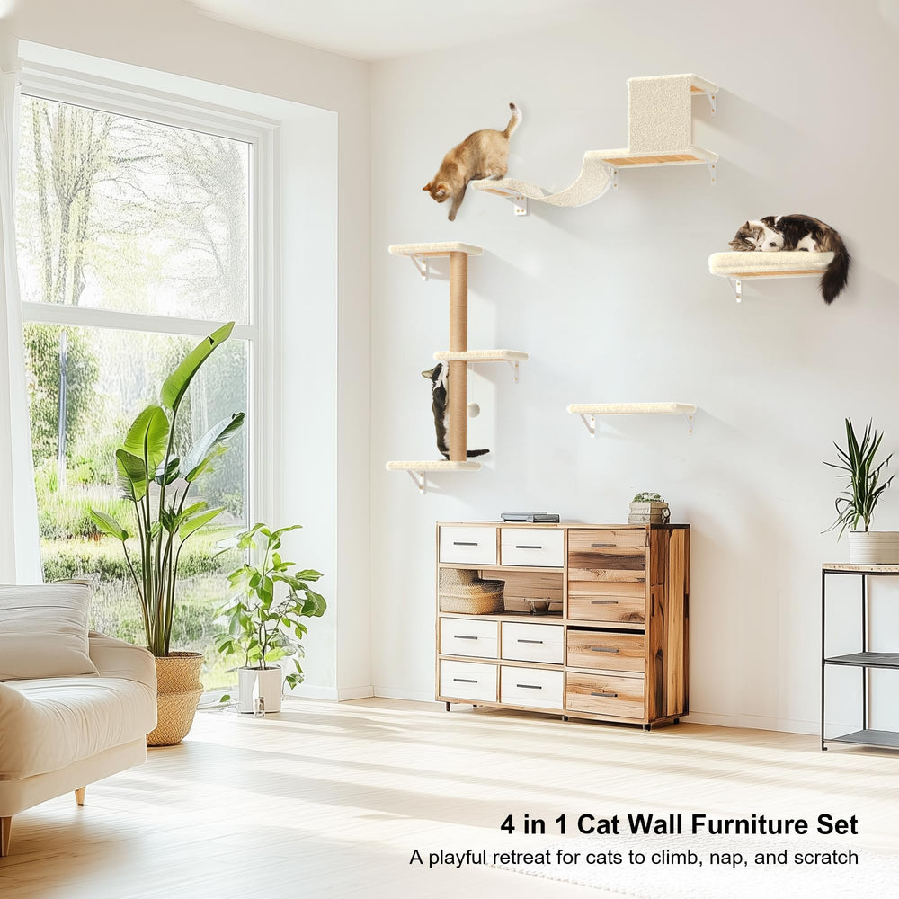FUKUMARU Cat Wall Shelves easy installation for quick mounting