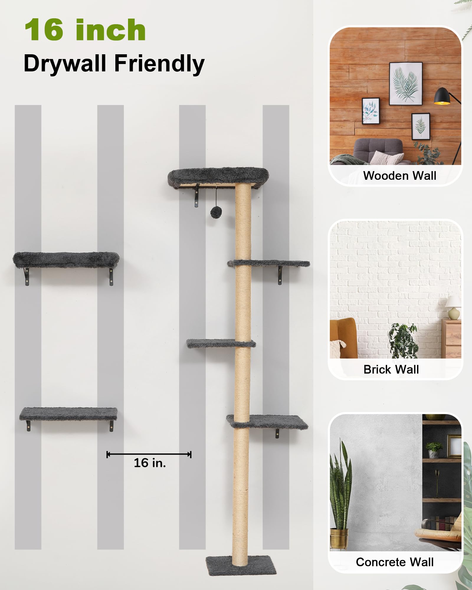 FUKUMARU cat wall shelves gray finish complements modern decor