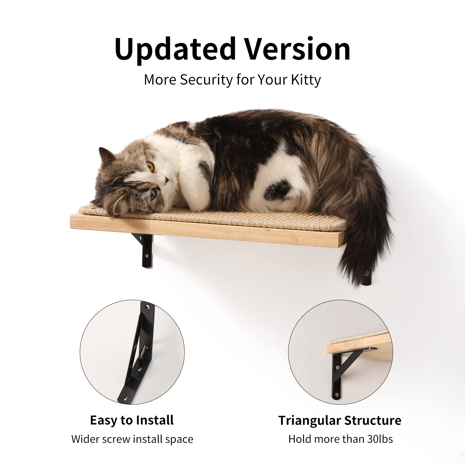 FUKUMARU cat wall shelves installation kit shows easy mounting for space-saving home.