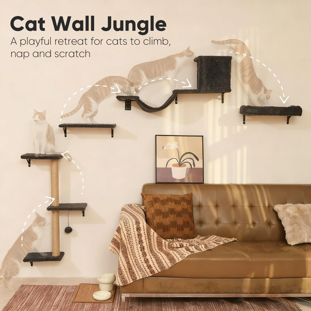 FUKUMARU cat wall shelves peach velvet finish adds cozy comfort