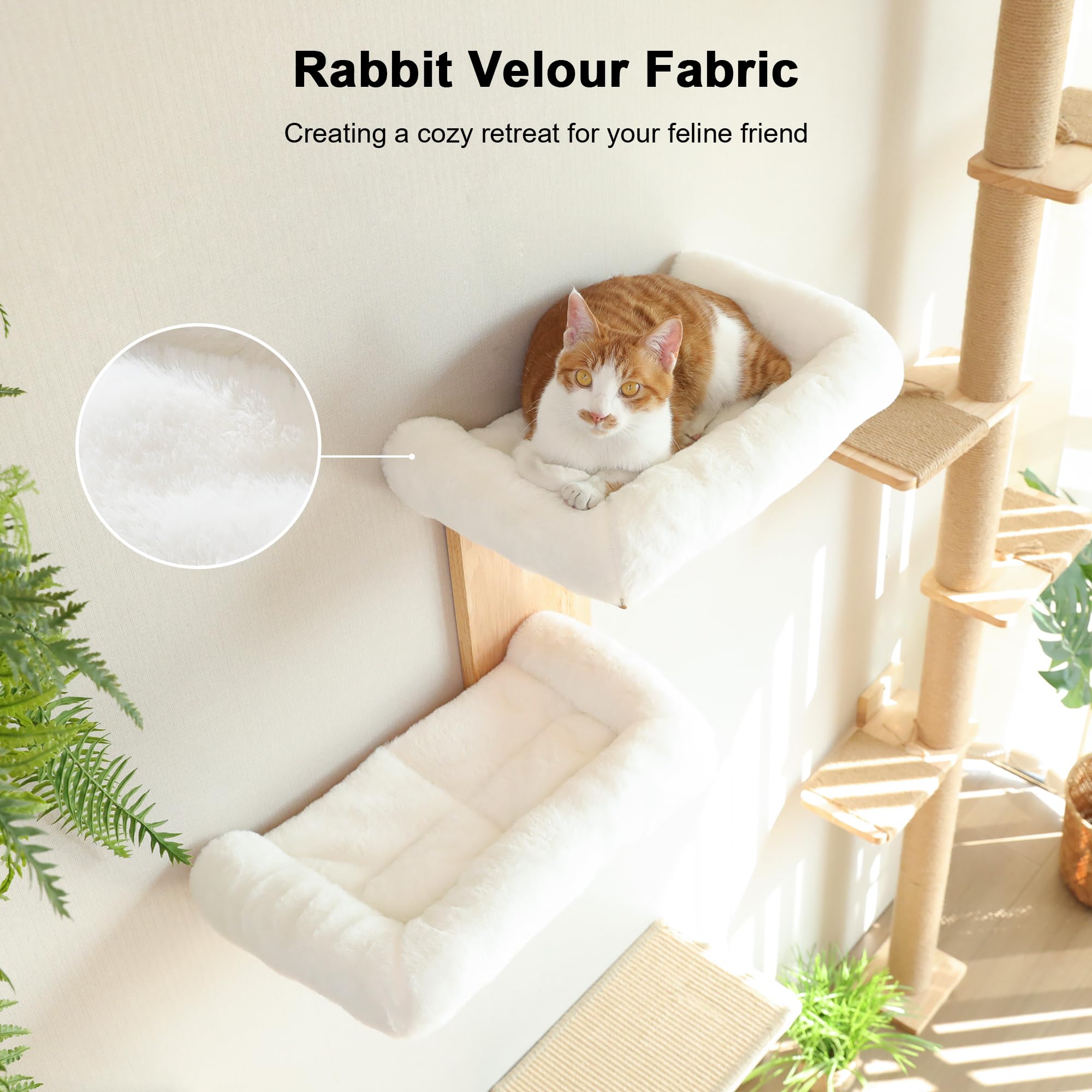 FUKUMARU cat wall shelves removable cushion for easy machine-wash care