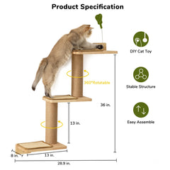 FUKUMARU Cat Wall Shelves scratching-post view highlights vertical scratching for healthy claws.