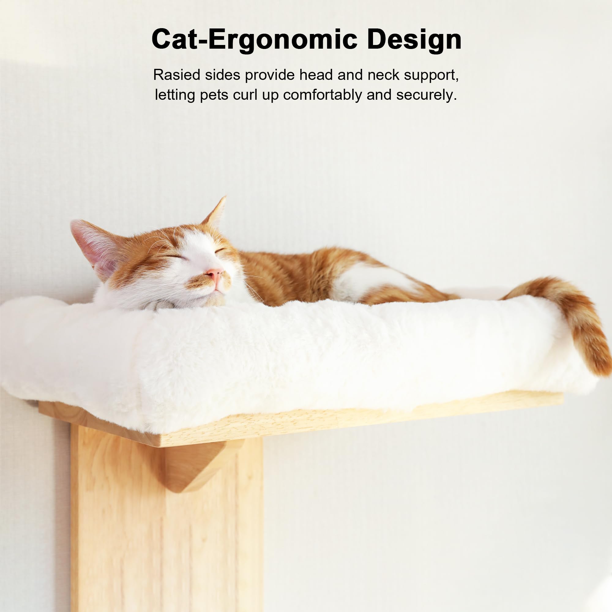 FUKUMARU cat wall shelves stable mount for 16 inch drywall ensures kitty safety during climbing