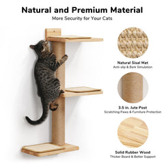 FUKUMARU Cat Wall Shelves wall-perch assembly showcases cozy perching and observation.