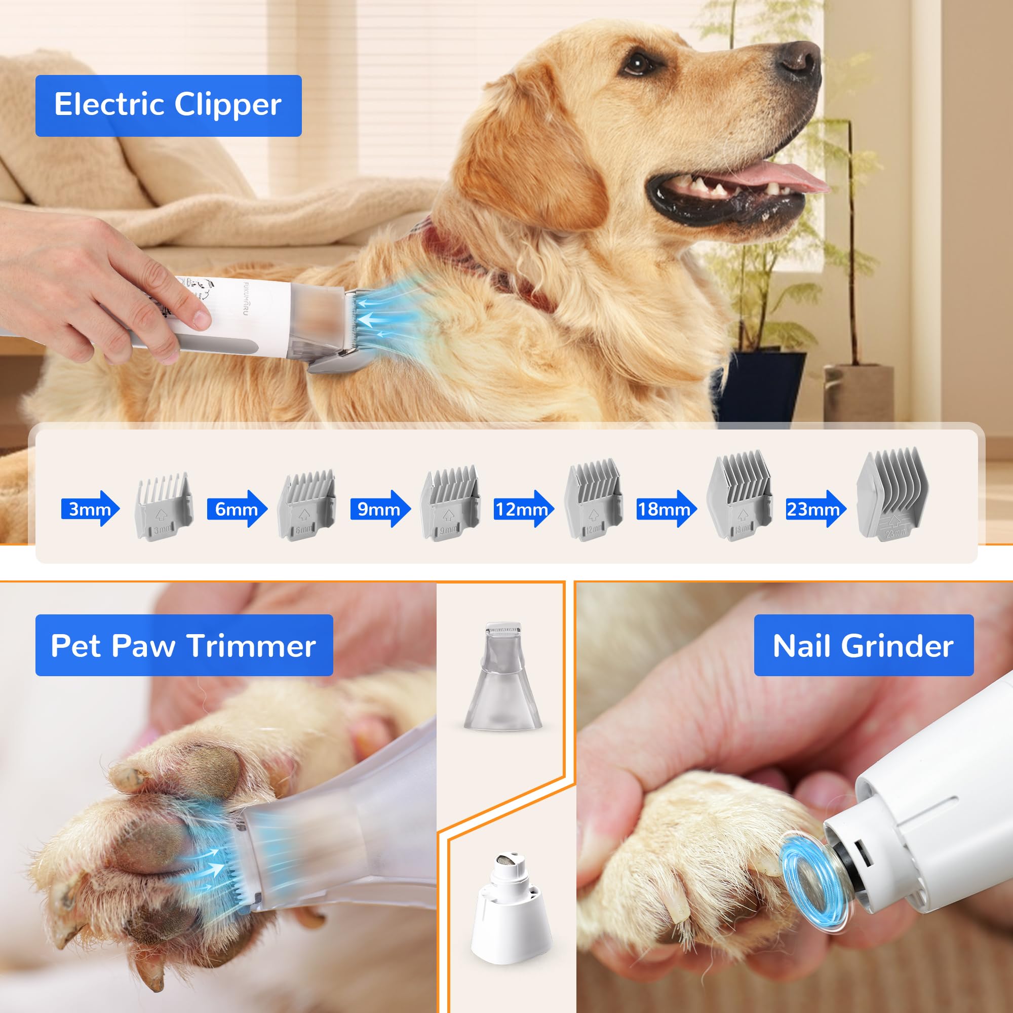 FUKUMARU cordless-clippers-dogs cordless grooming for indoor and outdoor use