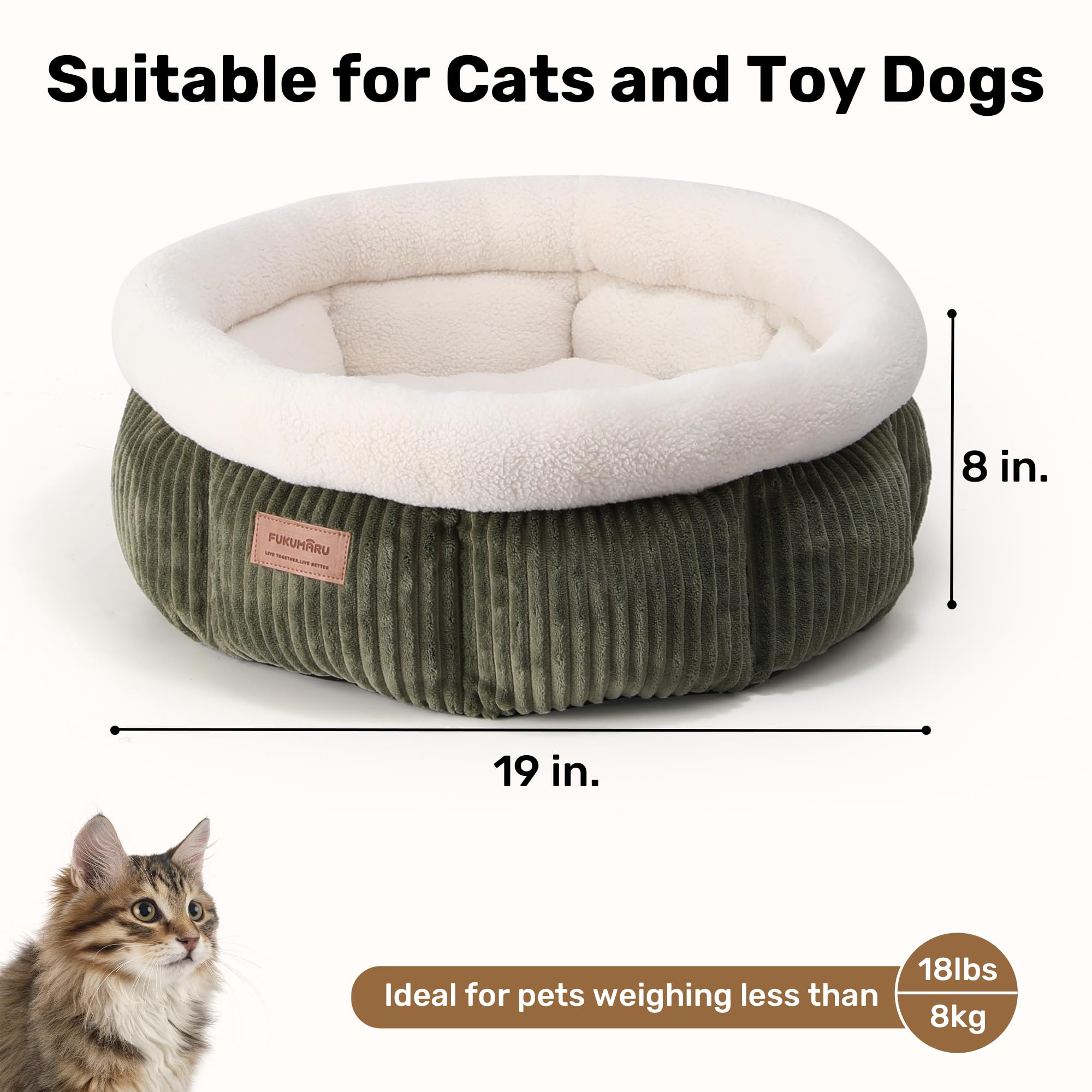 FUKUMARU corduroy round bed soft nest promotes warmth and security
