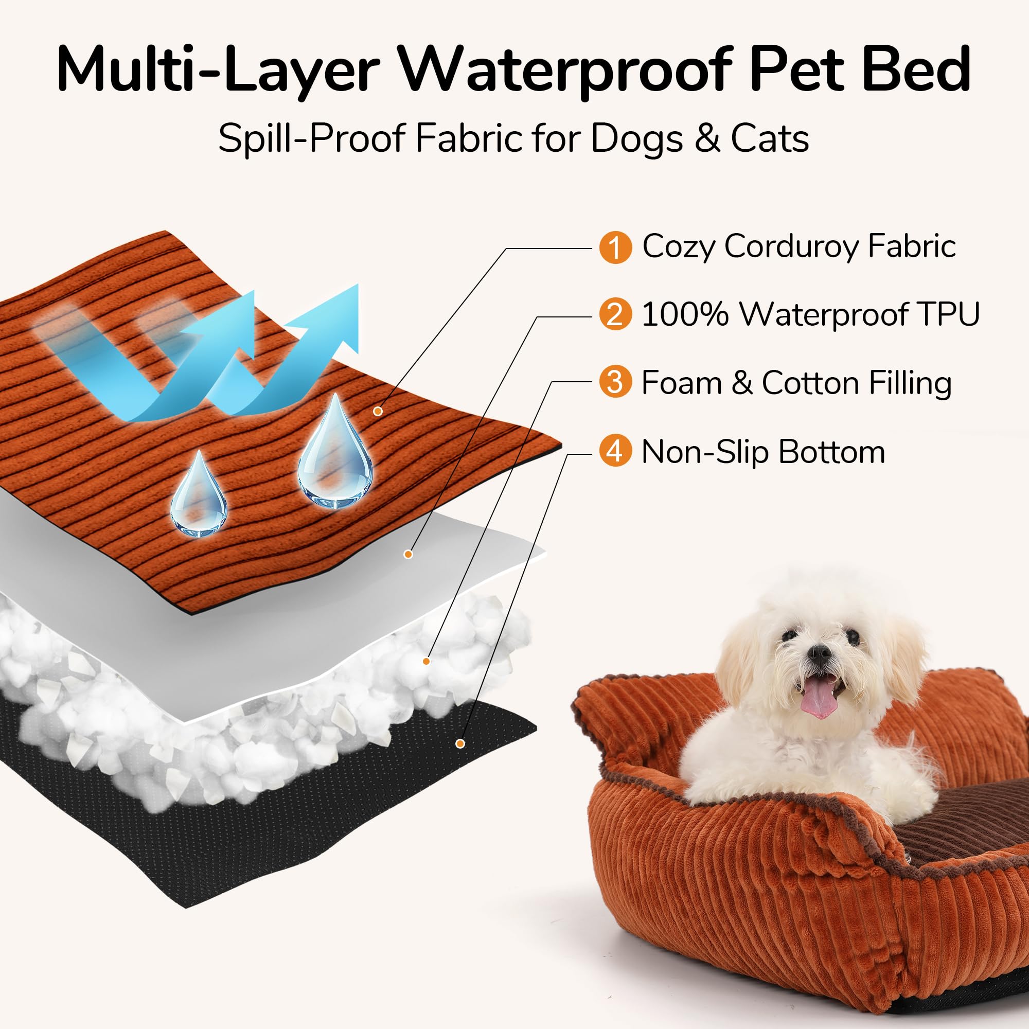 FUKUMARU dog bed portable handle enables easy relocation.