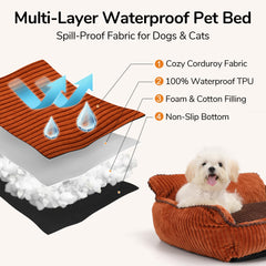 FUKUMARU dog bed portable handle enables easy relocation.
