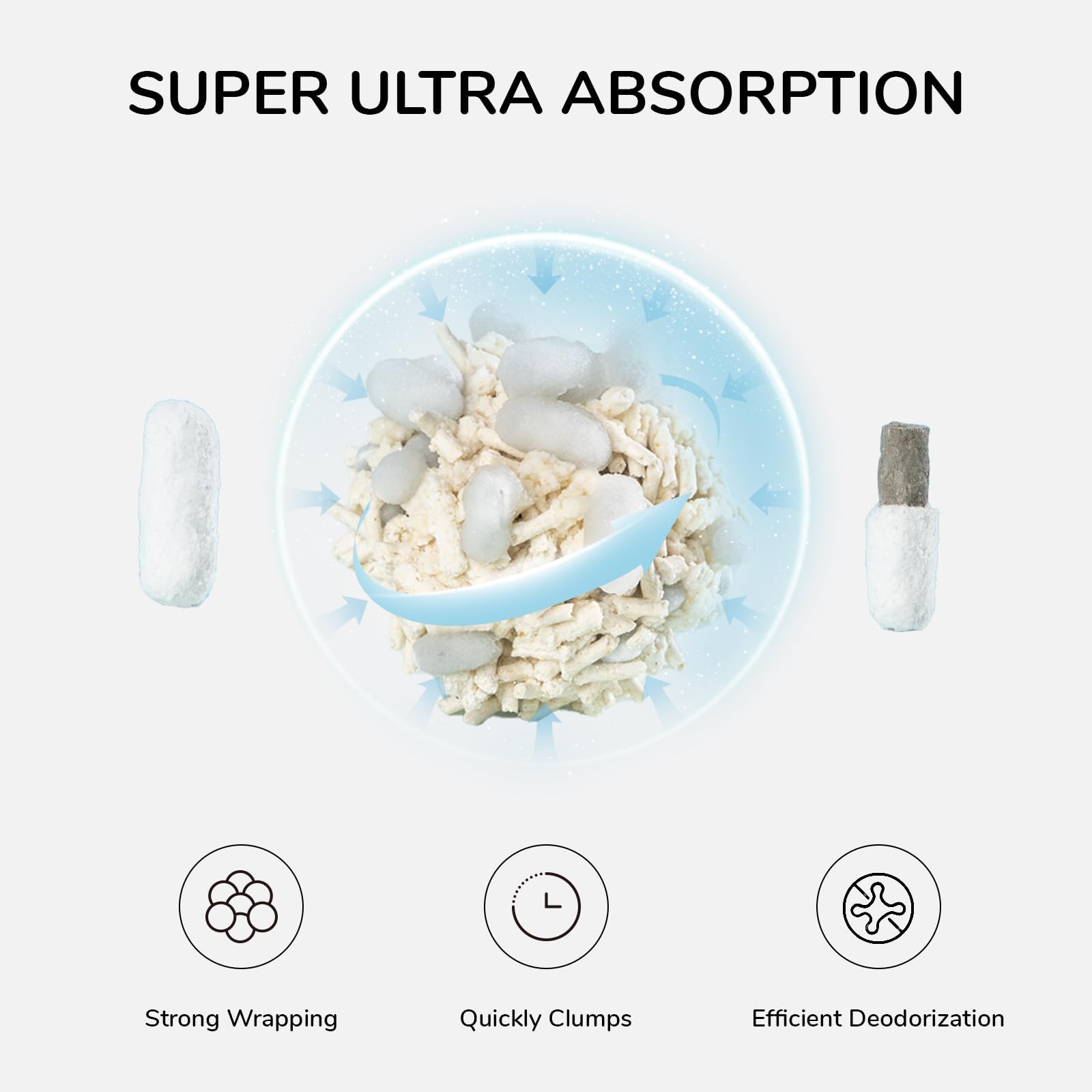 FUKUMARU Tofu Cat Litter absorbent pellets close-up showing rapid absorption