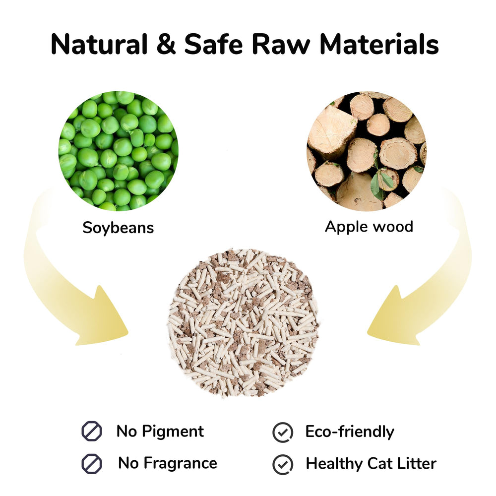 FUKUMARU tofu cat litter clumping action forms tight clumps for quick scooping