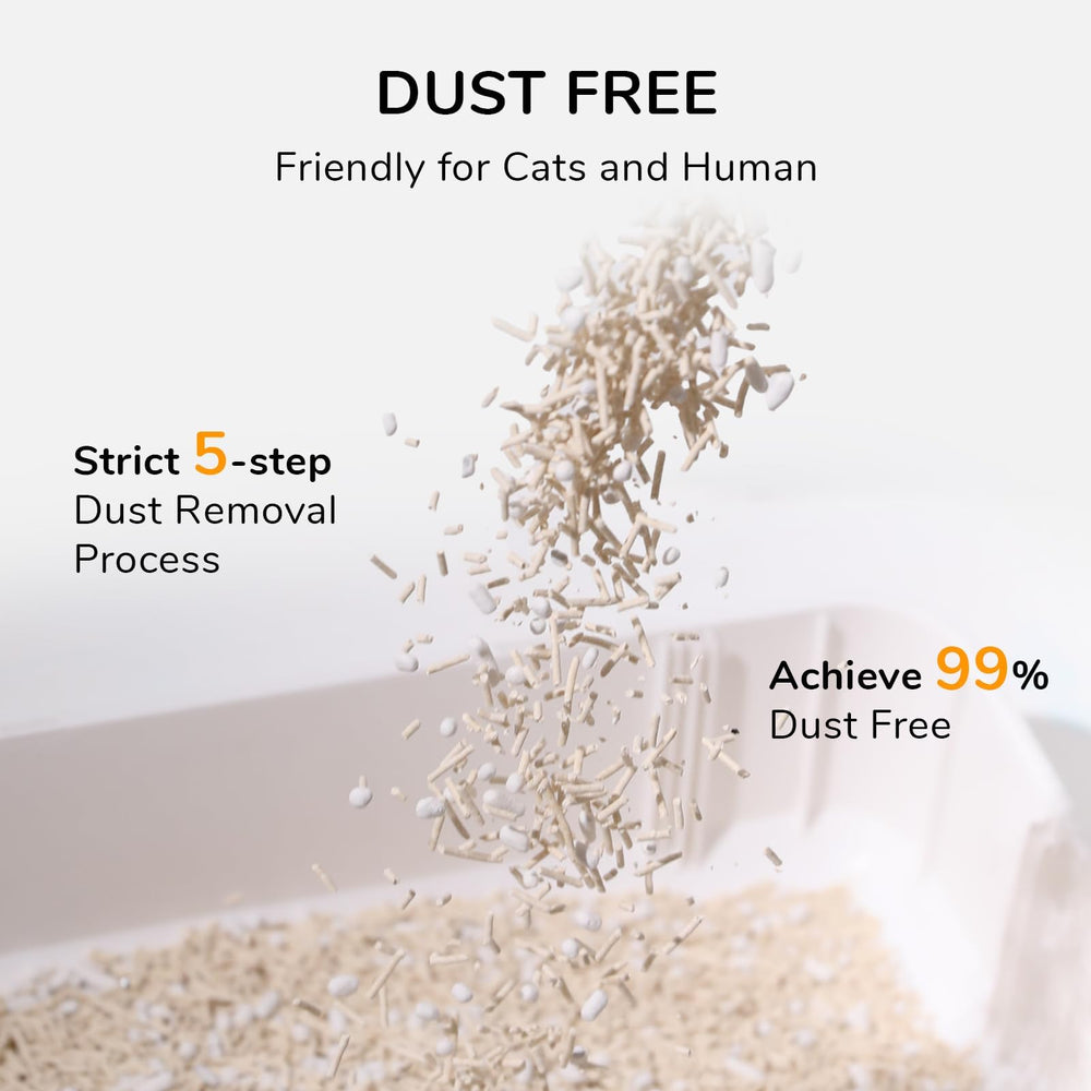 FUKUMARU Tofu Cat Litter close-up illustrating fast clumping for easy cleanup