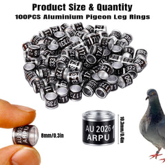 FULAIERGD pigeon leg rings closeup shows lightweight aluminum inner insert