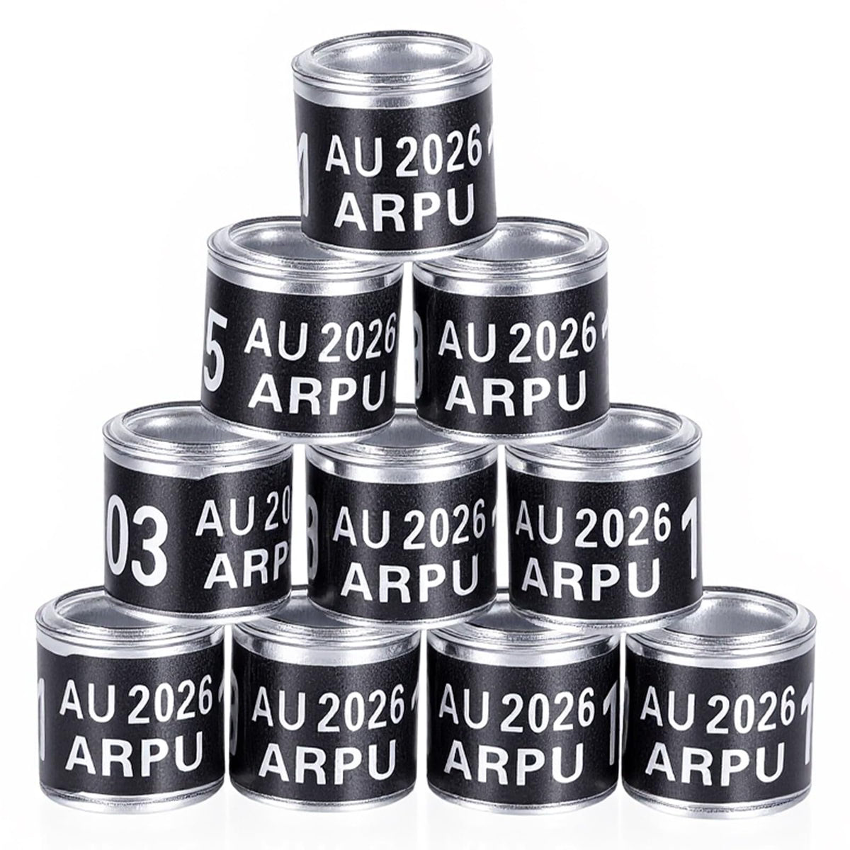 FULAIERGD pigeon leg rings pack in black for quick batch identification