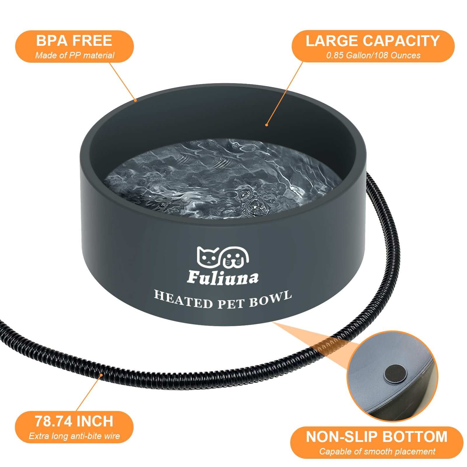 Fuliuna chew-resistant power cord protects the setup from pets
