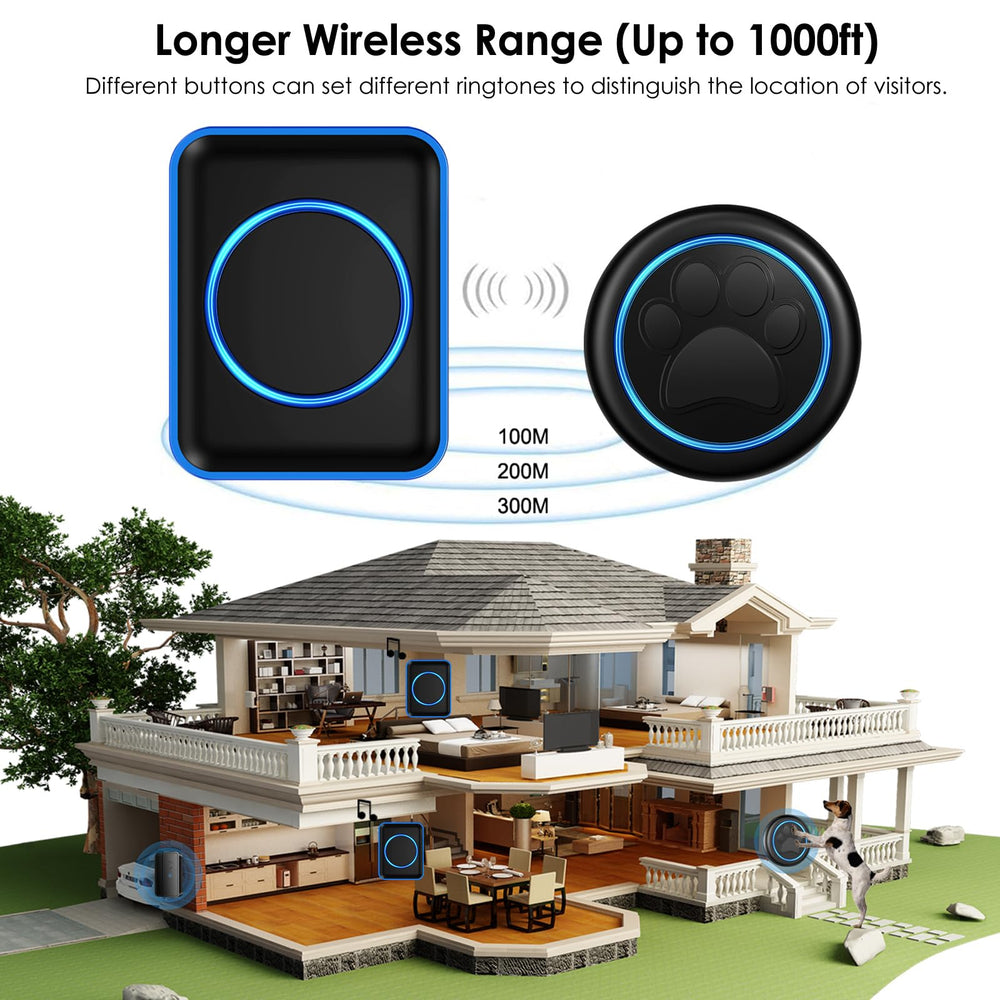 Full House doorbell range up to 1000 feet supports busy homes