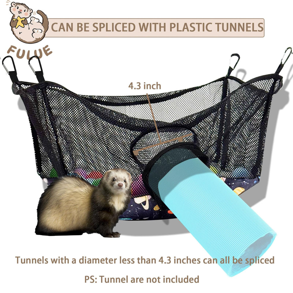FULUE Ferret Ball Pit Hammock mesh ventilation detail promotes air flow and visibility.