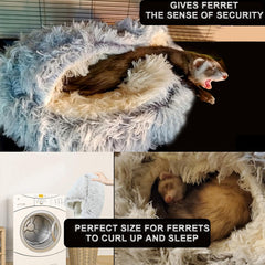 FULUE Ferret Bed Cave hooded half-cover, secure hideaway for nap time.