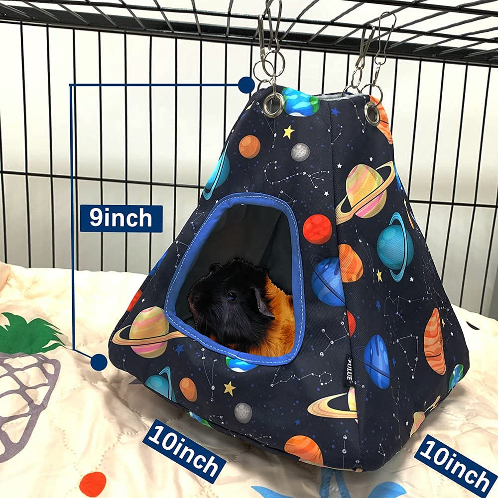 Fulue Galaxy Black hammock tunnel image demonstrates secure tunnel for curious small pets