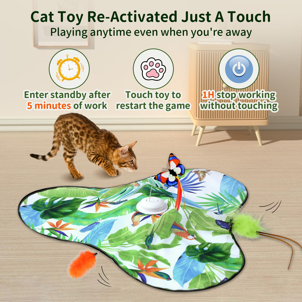 FULUPET rechargeable battery powers long self-play sessions.