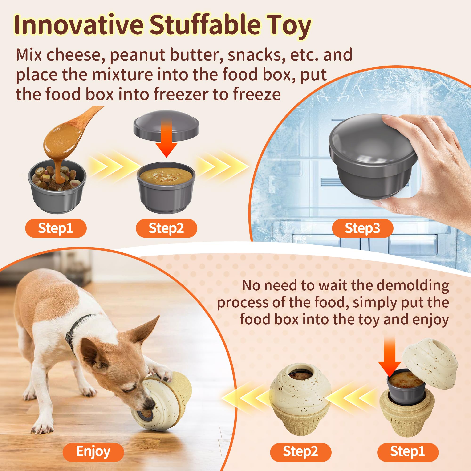 FULUPET-freeze-and-fill-treats shows two-compartment design for frozen rewards.