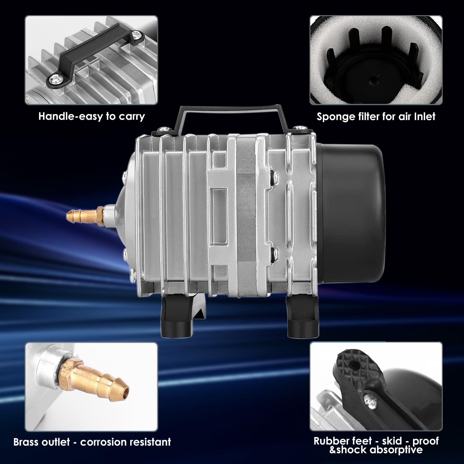 FUMAK air pump 20W efficiency reduces energy use during daily aeration