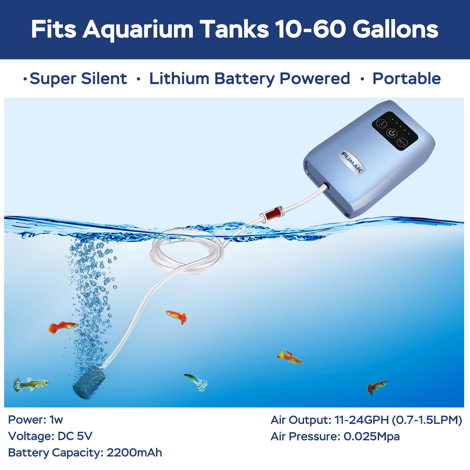 FUMAK USB rechargeable battery powers portable aeration on the go