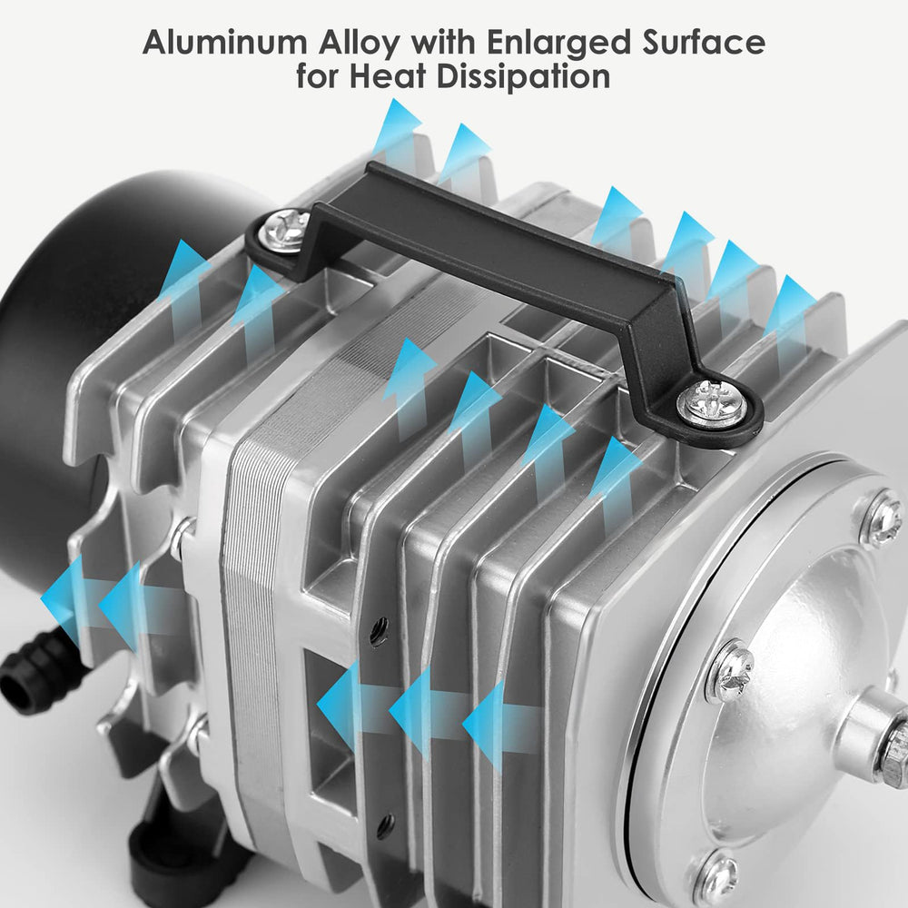 FUMAK aquarium air pump 650GPH output powers vigorous aeration in tanks