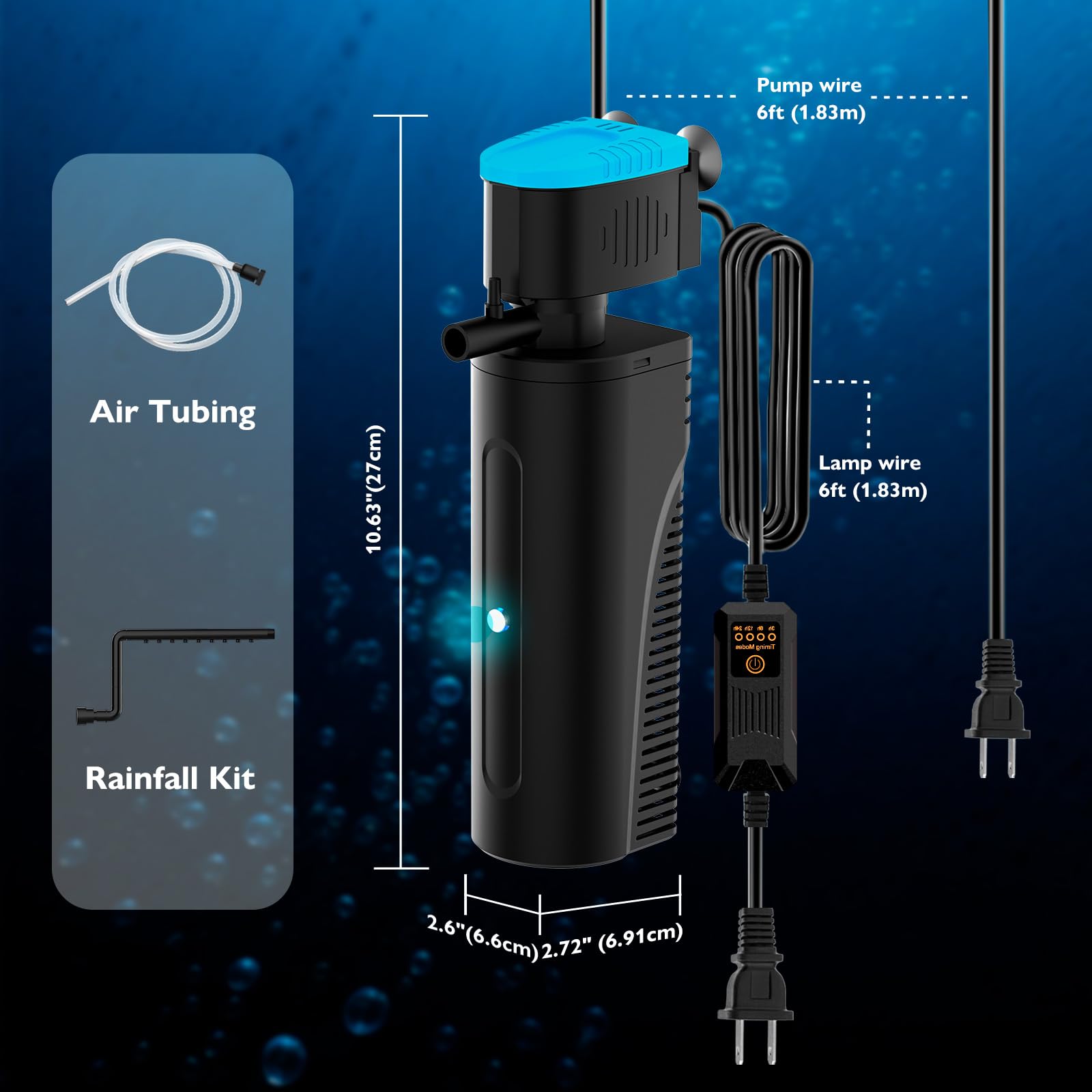 FUMAK compact unit suitable for 20–70 gallon tanks.