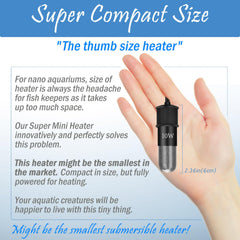 FUMAK betta tank heater compact size fits nano aquariums for unobtrusive warmth