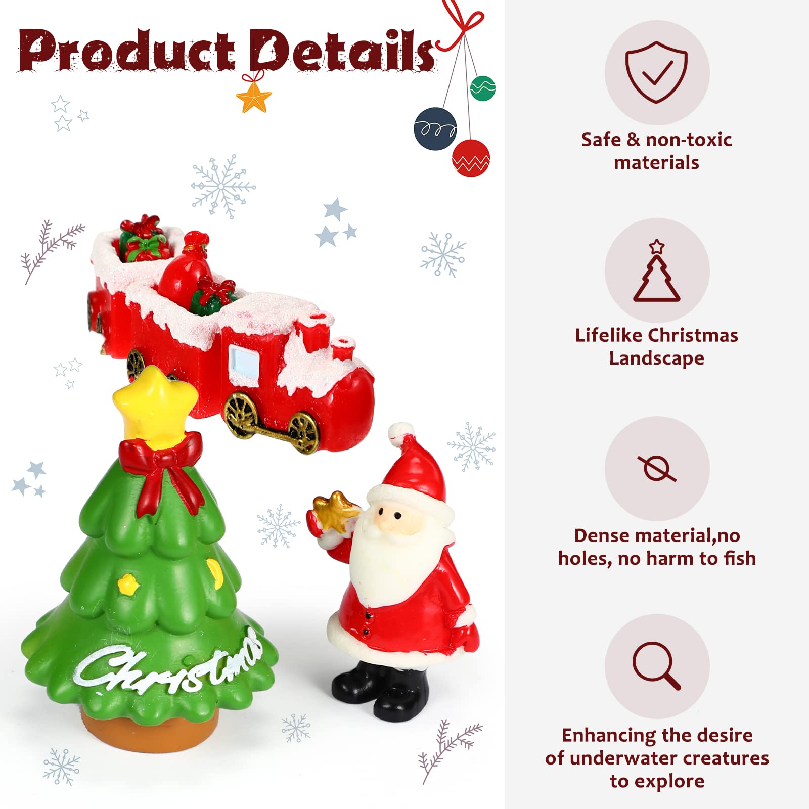 Fumete Santa Claus ornament brightens your tank and sparks holiday cheer.