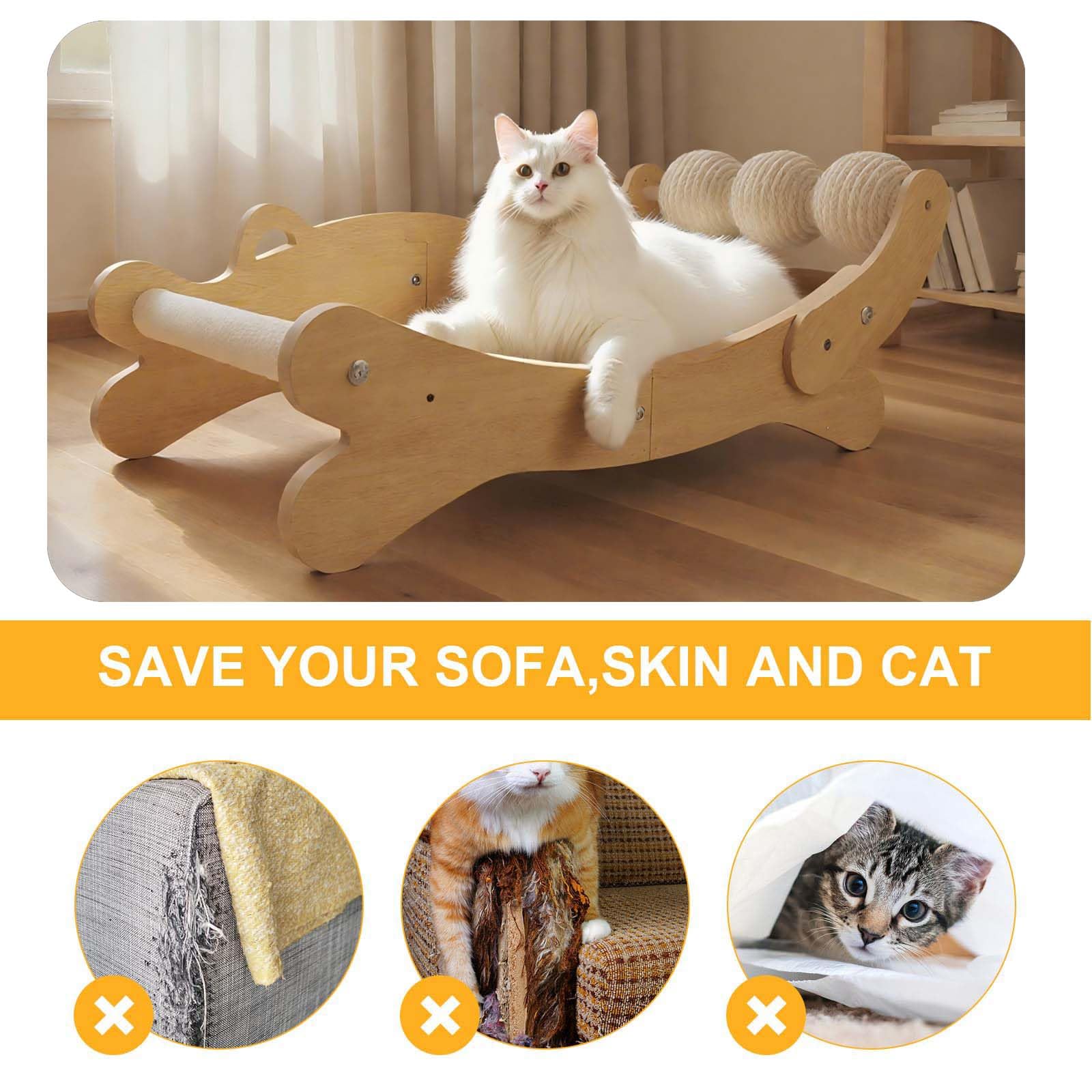 FUNACAY cat scratch pad protects furniture from claw marks