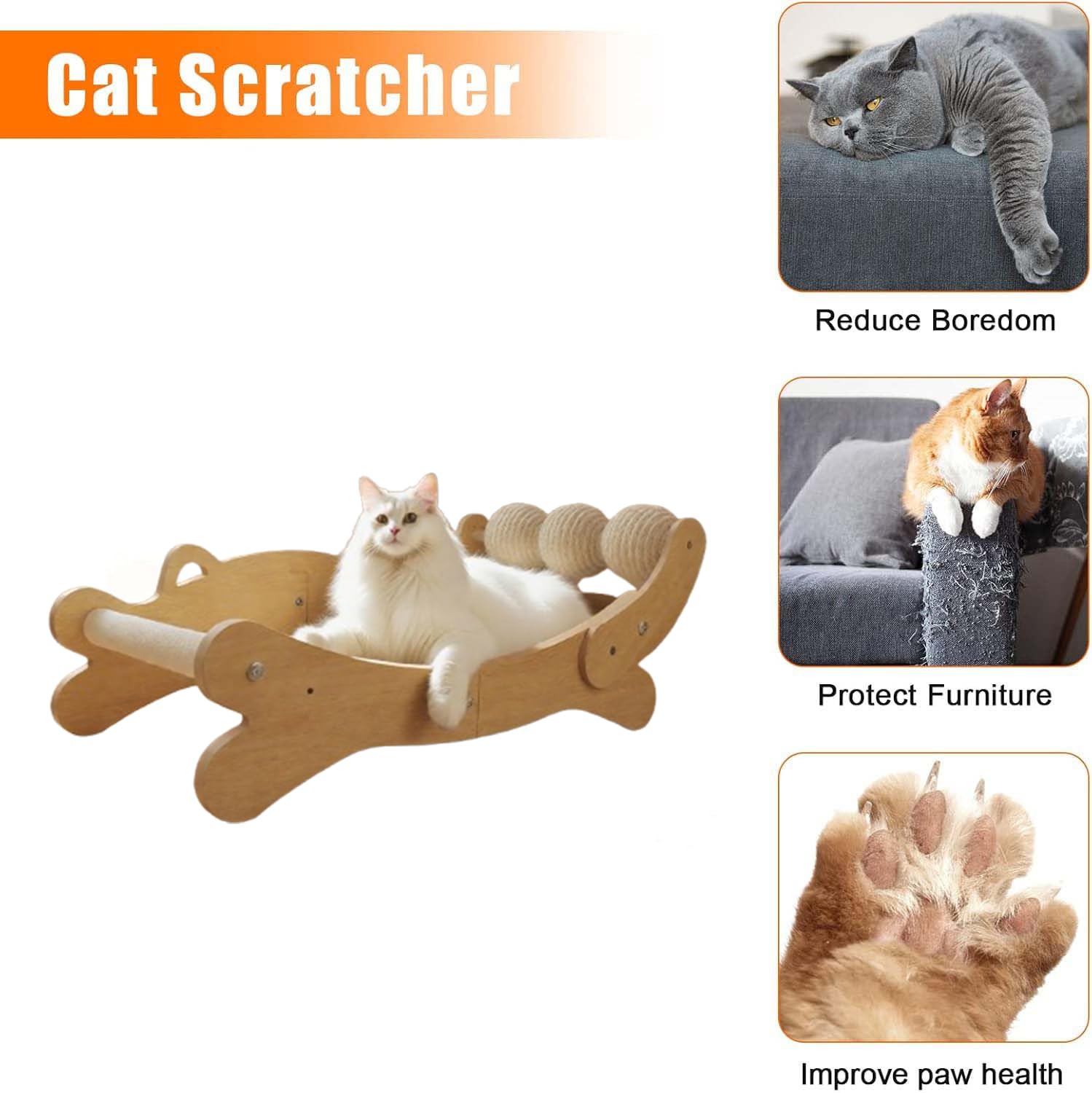 FUNACAY cat scratch pad indoor use with durable design