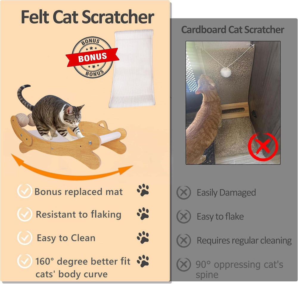 FUNACAY replacement felt mat for cat scratch pad demonstrates long-lasting durability