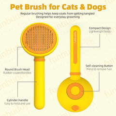 Funbuddy Cat Brush bristles closeup reveals dense pins for efficient fur removal.