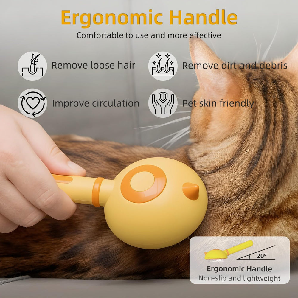 Funbuddy Cat Brush undercoat removal shot highlights deeper fur reach.