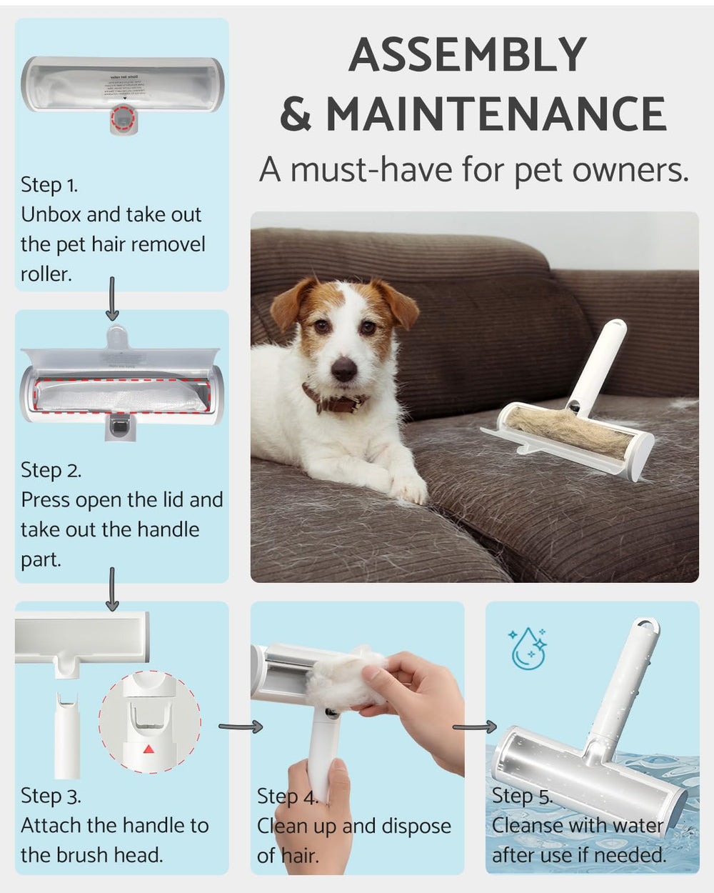 Funbuddy Pet Hair Remover being rinsed clean highlighting easy maintenance