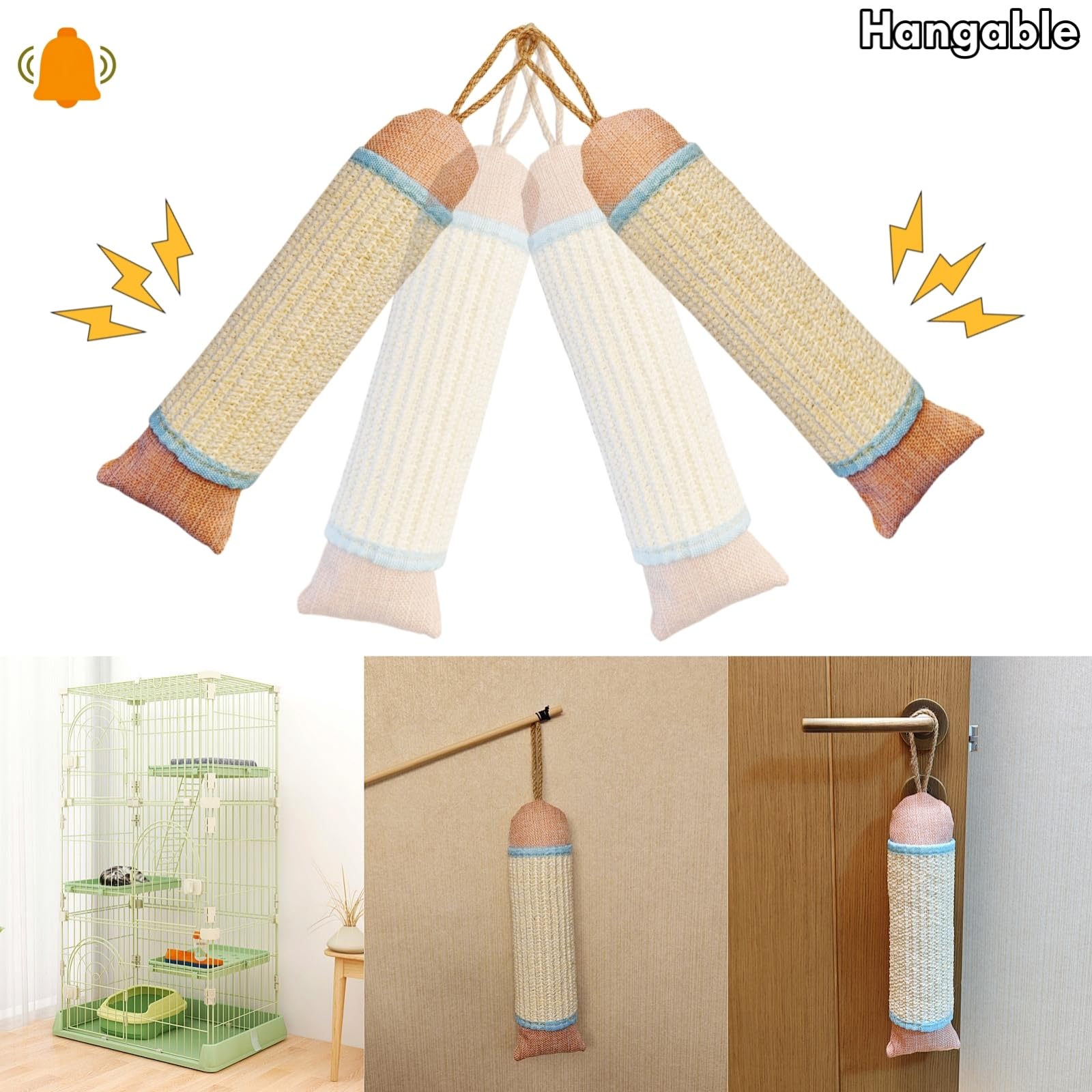 FuneeTop hangable design shown on a door handle for versatile placement.