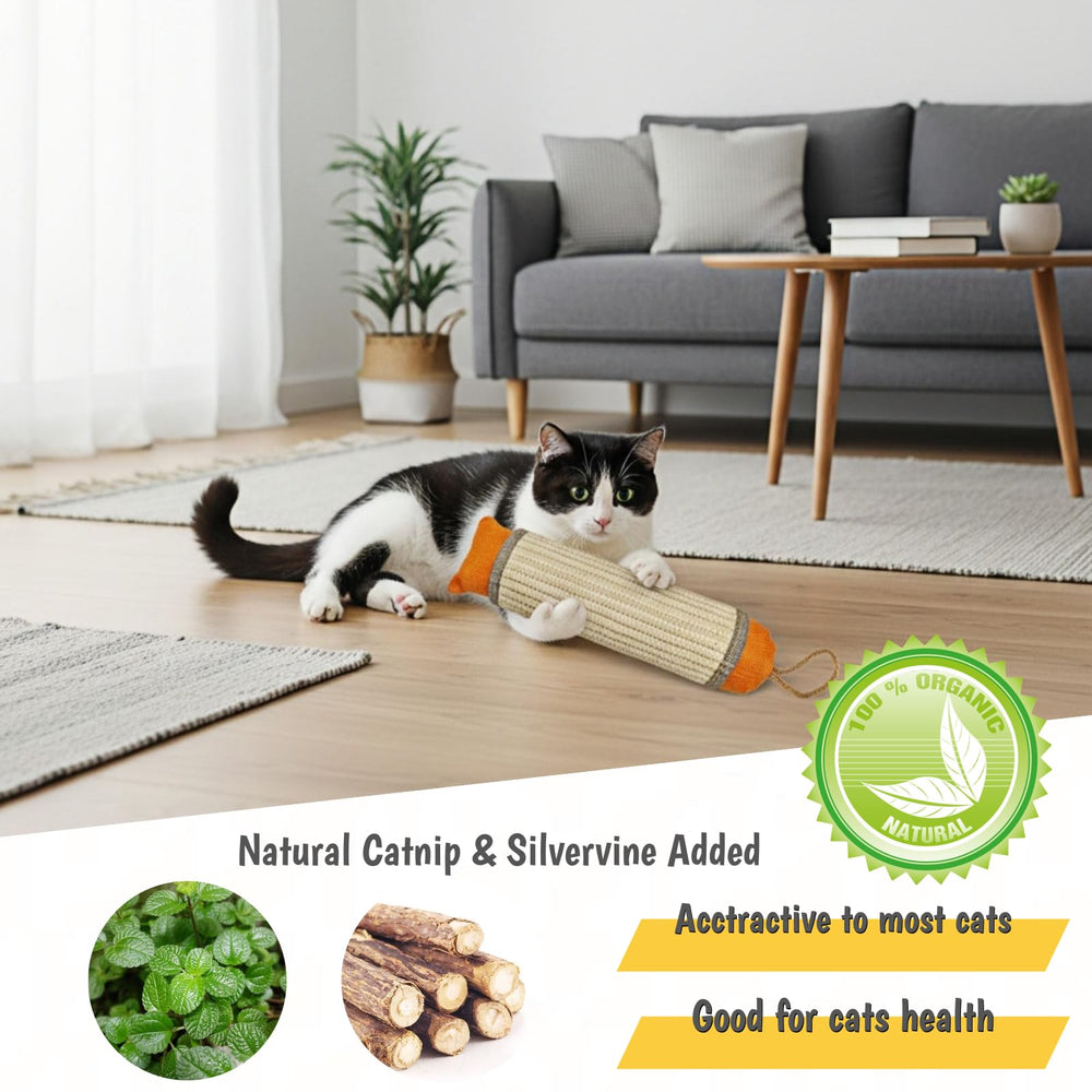 FuneeTop poste rascador para gatos, sisal natural, excelente para rascar y ejercitar.