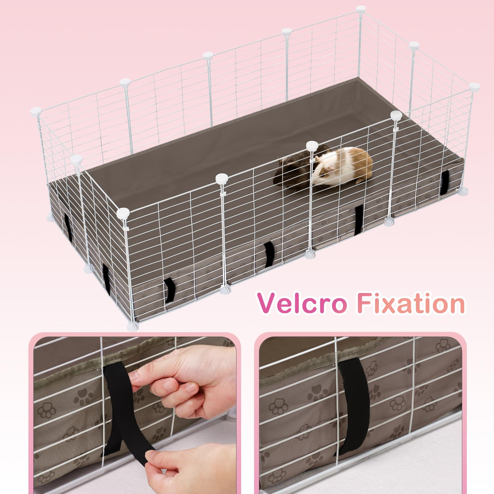 FunFurry 48x24 cage liner material closeup shows thick waterproof PVC for reliable protection.
