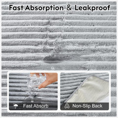 FunFurry pee pad non-slip bottom keeps it in place on the floor.