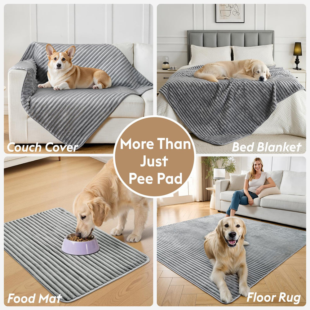 FunFurry pee pad with waterproof backing protects floors during accidents.