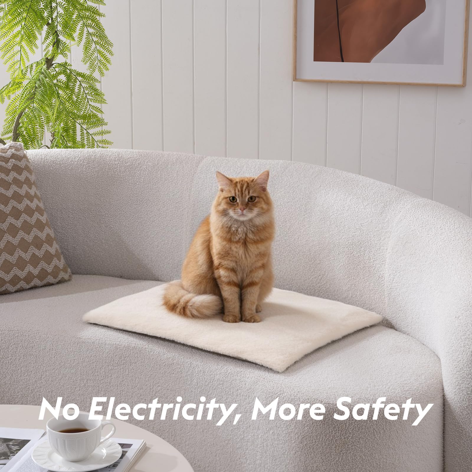 FunFurry self-warming cat bed flannel texture closeup highlighting plush softness.