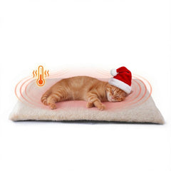 FunFurry self-warming cat bed ivory front view showing cozy warmth.